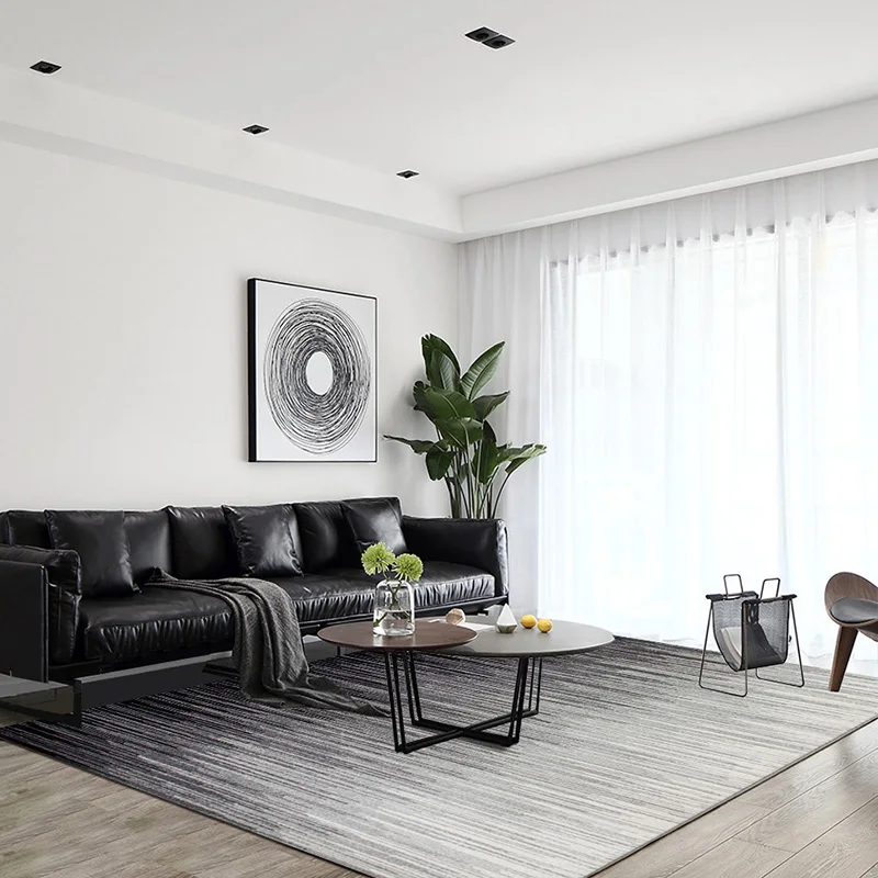 

ALITEXTILEBTOC Plus Size Carpet For Home 100% Acrylic Grey-Black Gradient Style Non-slip Parlor Bedroom Soft Carpet
