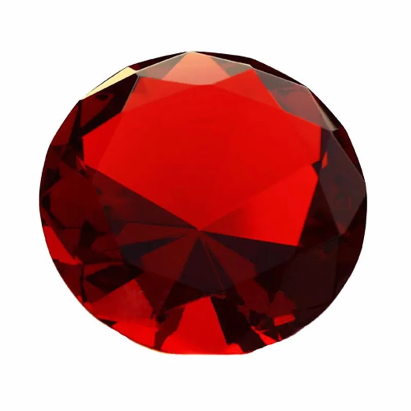 30mm Red 10pcs/Lot Quartz Crystal Diamond Paperweights Crystal Glass