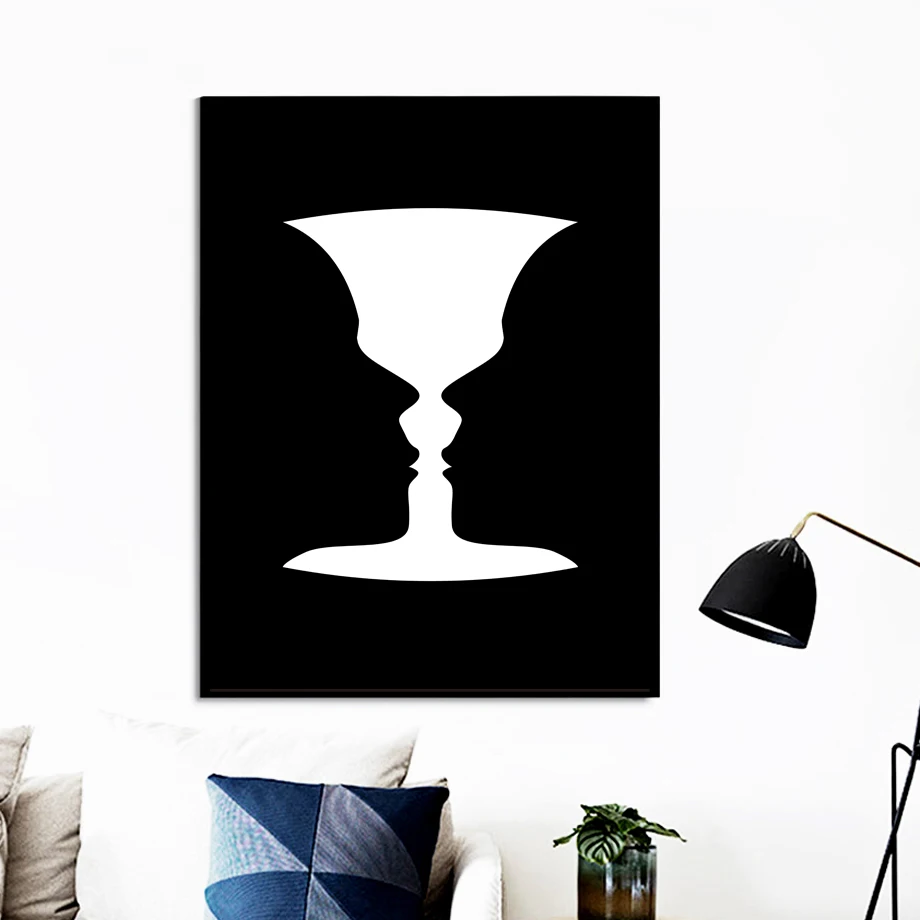 

Abstract Man And Woman Kiss Tree Cup Nordic Posters And Prints Wall Art Canvas Painting Wall Pictures For Bedroom Home Decor