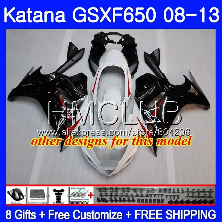 Комплект для Suzuki Katana GSXF 650 650F GSX650F 08 09, 10, 11, 12, 13 лет, 24HM. 17 GSXF650 2008 2009 2010 2011 2012 2013 обтекатель цвета: зеленый, черный