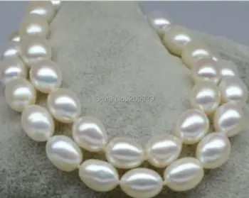 

FREE SHIPPING 002692 Precious rare 11-14mm SOUTH SEA GENUINE WHITE PEARL NECKLACE 33inch 4.30