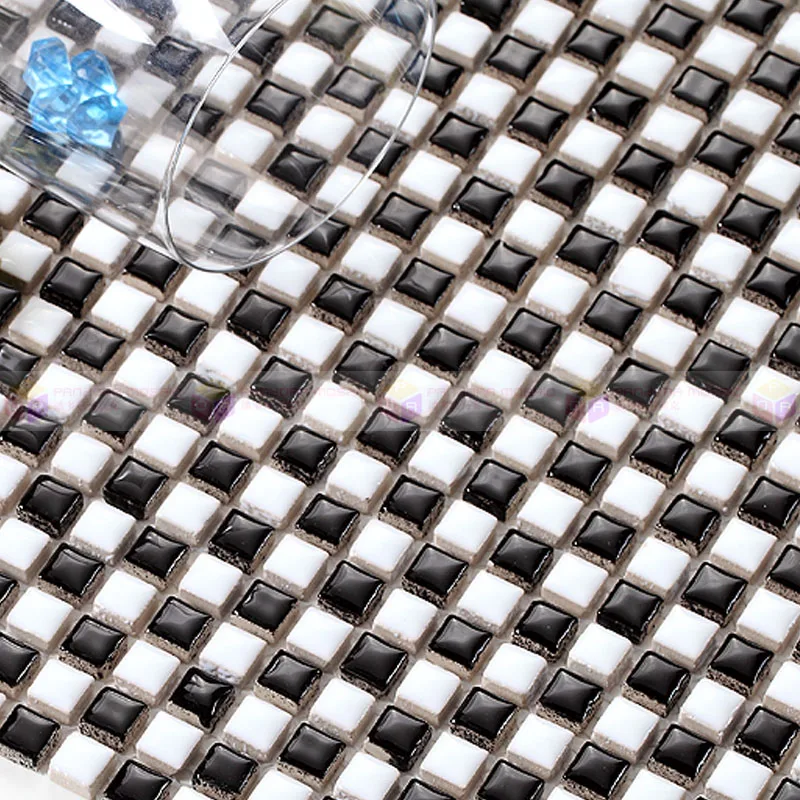Schwarz Weiss Keramik Mosaik Fliesen Fur Kuche Backsplash Dusche Bad Garten Boden Wand Fliesen Diy Wohnkultur Yy 08 Diy Tile Tile For Wallsflooring For Bathrooms Aliexpress