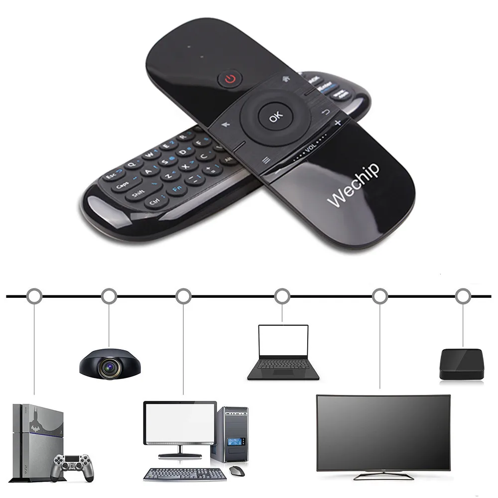 2 4G Air Mouse W1 Беспроводная Клавиатура Fly Rechargeble мини пульт дистанционного управления