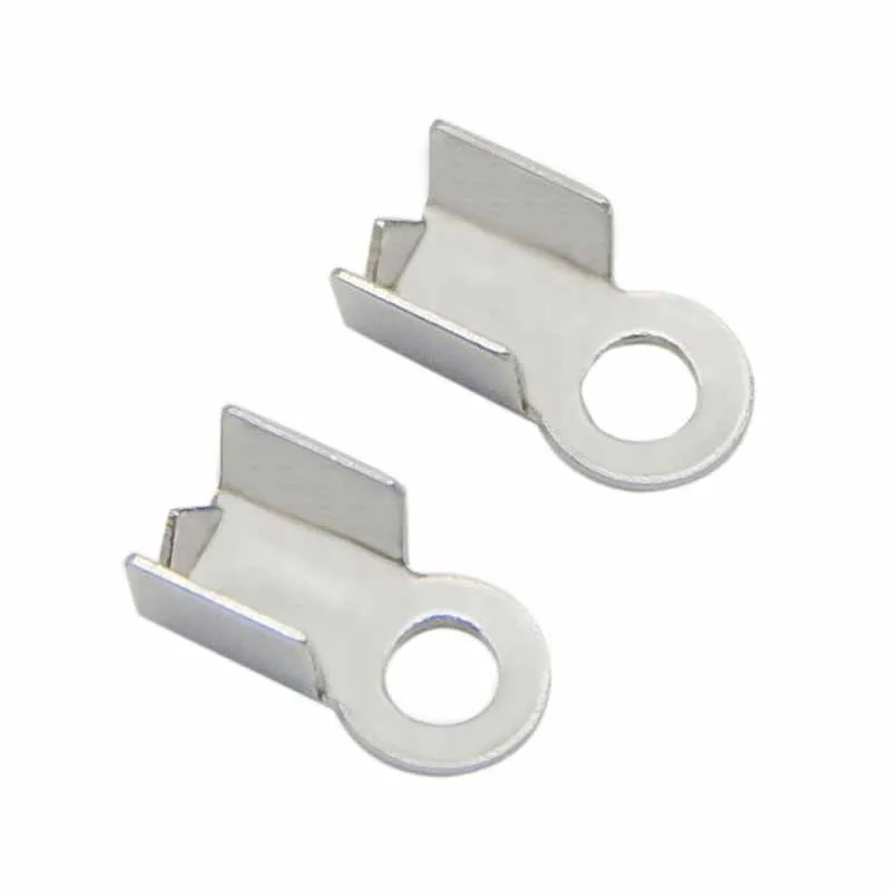 100pcs/lot Stainless Steel End Caps End Clasps For Leather Cord Crimp