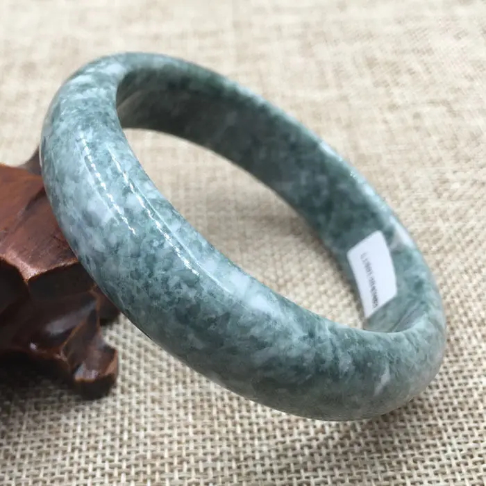 

61mm Certified Grade "A" Natural Green Jadeite Jade Gems Bracelet Bangle 043453