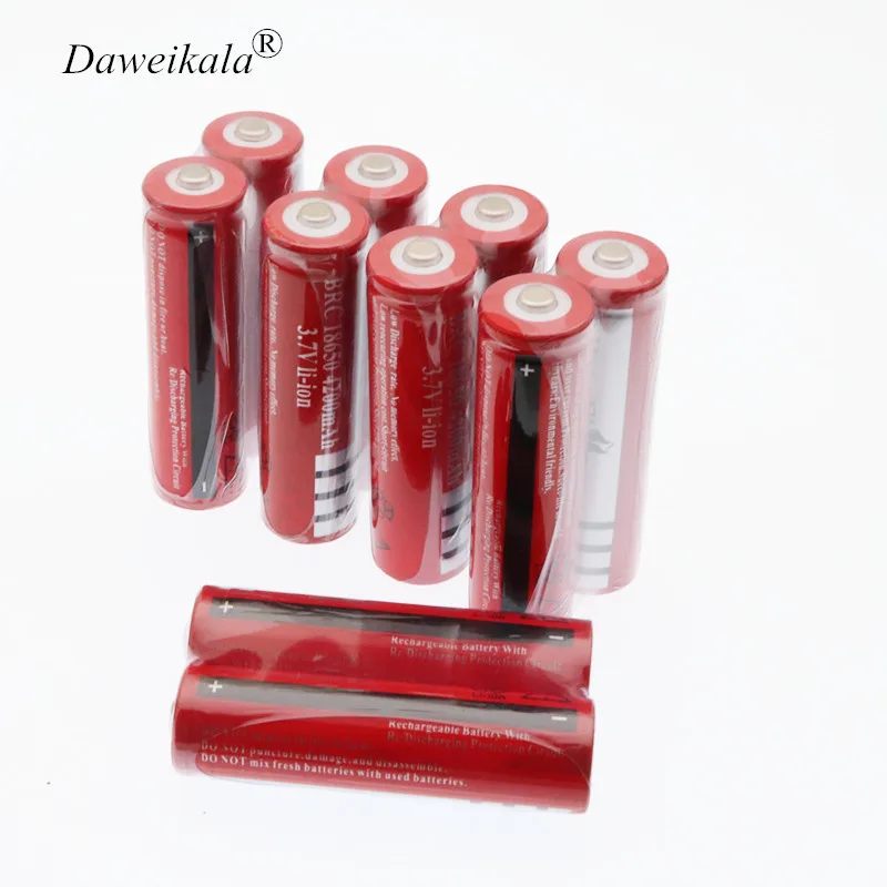 

10pcs /lot 18650 rechargeable batteries 3.7v 4200 mAh Lithium li-ion battery for led Flashlight batery Free shipping