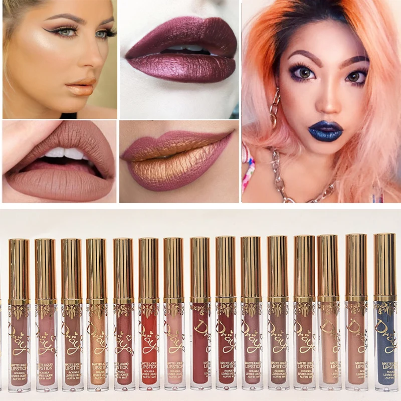 

Brand Cosmetics Nude Lips Tints Long Lasting Lip Gloss Tattoo Waterproof Liquid Matte Lip Stick Metallic Lipstick Makeup