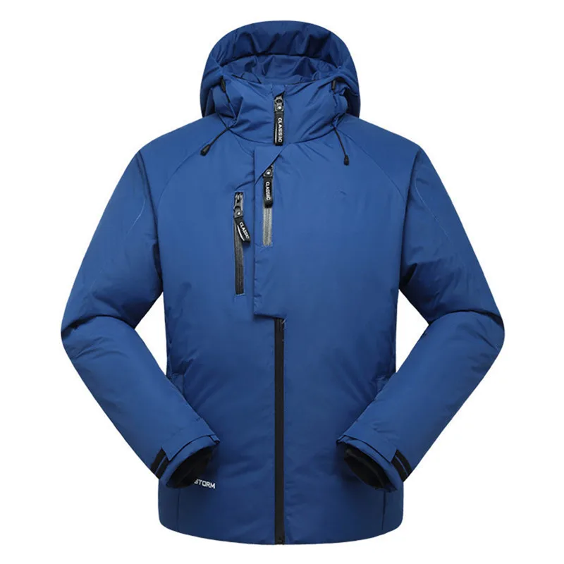 

2020 new winter high quality men's Solid color hooded warm down jacket parkas,90% white duck down coats