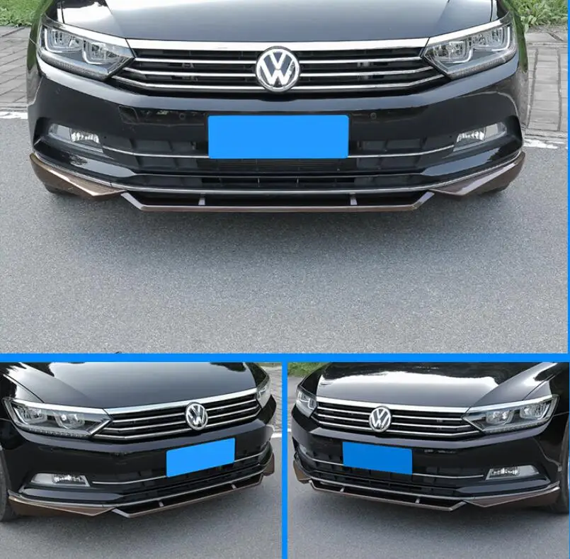 ABS углеродного волокна передняя губа разветвители бампер закрылки спойлер для Volkswagen VW Passat B8 EMS