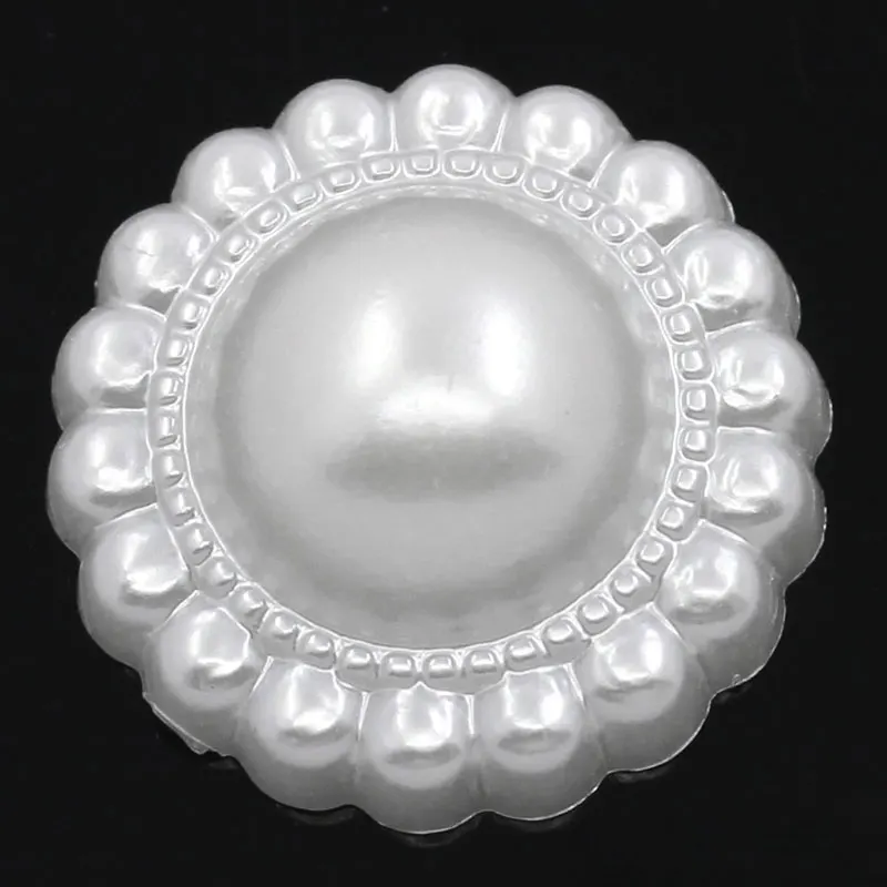 DoreenBeads Acrylic imitation pearl Embellishments Findings for Craft/ Wedding/ Phone Flower White 20mm Dia 50PCs 2015 new | Украшения и