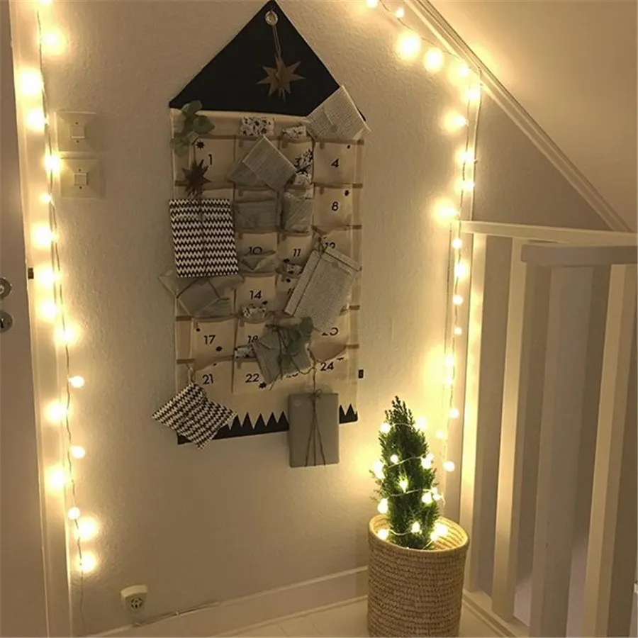 INS الشمال نمط التقويم تخزين حقيبة 24 جيوب الجدار شنقا أبجدية قماش كيس أكياس الأطفال غرفة المنظم ديكور المنزل