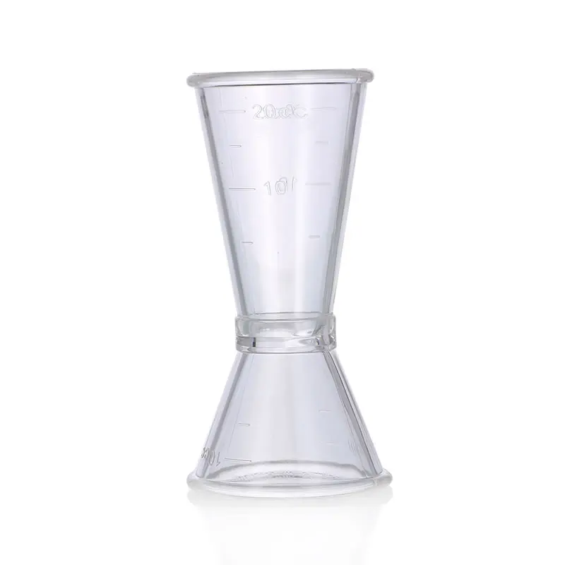 

Transparent Double Jigger with Measurement Plastic Ounce Cup with Scale Cocktail Drink Mixer Cup Bar Bartender Measuring Cup