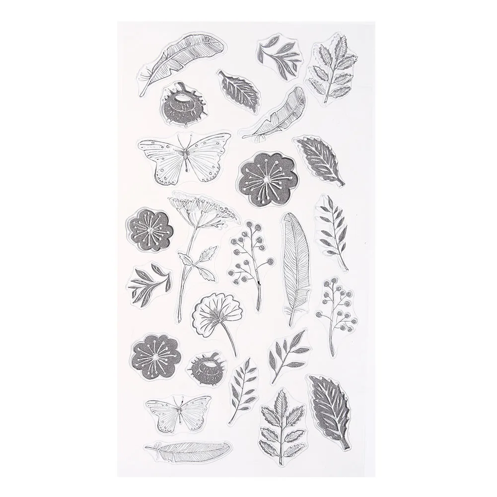 

1Pc Transparent Clear Stamp Flower Plants Style DIY Silicone Seals Scrapbooking Card Making Photo Album Decoration Craft