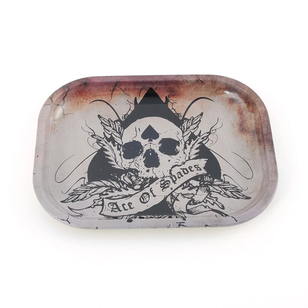 

GERUI Herb Spice Tobacco Rolling Tray Stainless Steel Metal 180mm*140mm Hand Roller Tobacco Grinder Smoking Accessories