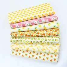 7 шт./лот 50x40 см фруктовой серией хлопчатобумажная ткань для квилтинга с длинными рукавами одежда для малышей детское постельное белье, лоскутное ткани Главная ткань для шитья