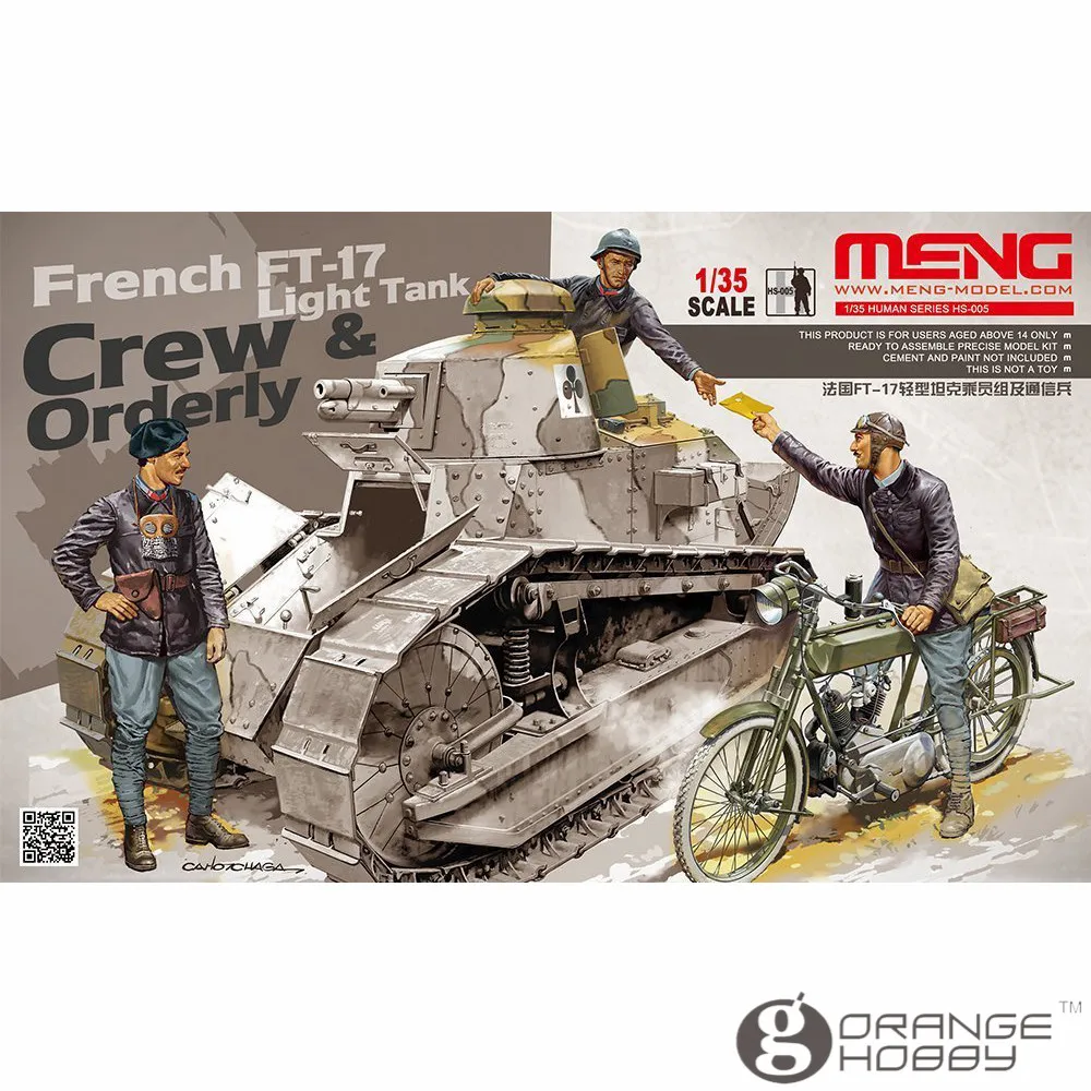 

OHS Meng HS005 1/35 Crew and Orderly for French FT17 Light Tank Miniatures Assembly Military figures Model Building Kits oh