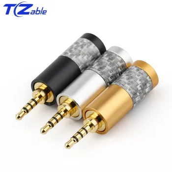 

Audio Jack 2.5mm 3/4 Poles Headphone plug connector Carbon Fiber Gold Plated Plug Hifi Earphone Cable DIY Solder Adapter