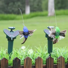 2pcs/set Lovely Solar Power Flying Fluttering Butterfly Bird Flower Garden Yard Decor Patio Lawn Ornament, Random Color