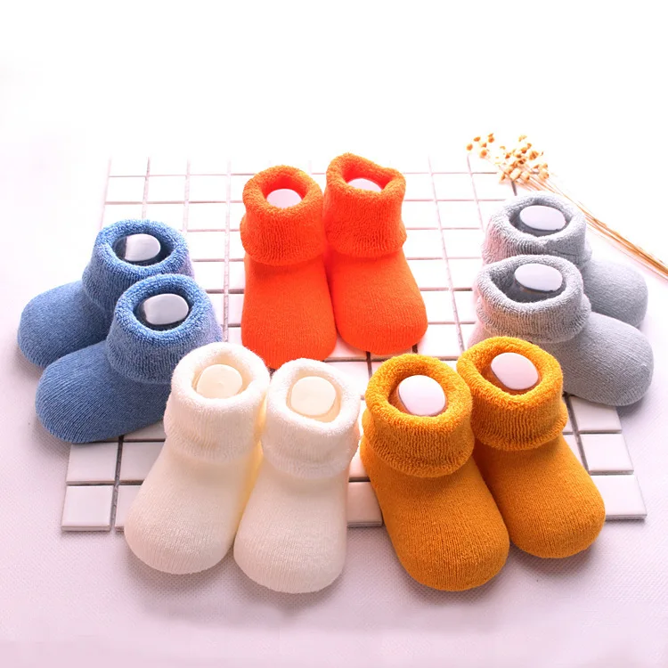 Uinisex/3 пары носков для малышей весенне-осенние махровые носки теплые носки-тапочки для маленьких мальчиков и девочек Одежда для младенцев аксессуары для детей от 0 до 24 месяцев