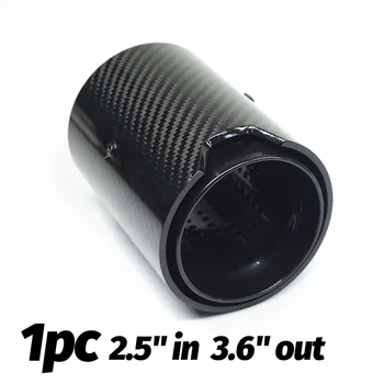 

63mm Car Exhaust Tip All Black Style Real Carbon Fiber Glossy For M Performance M2 F87 M3 F80 M4 F82 F83 M5 F10 M6 F12 F13 X5M