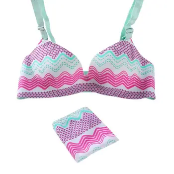 

B Cup Sexy Push UP Pink Color With Bow Lace Bra Set Gather Adjustable Underwear Sets Women