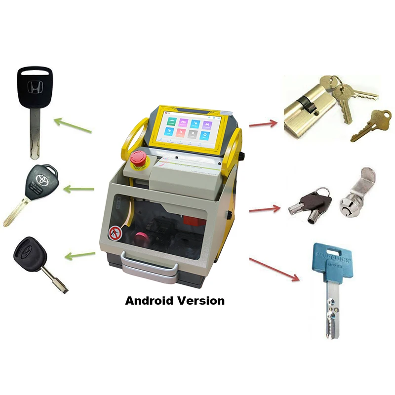 Kukai SEC-E9 машина для резки ключей диагностические инструменты с автомобилем и Tibbe зажим обновление
