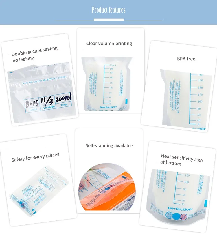 BPA Free 200ml120pcsSet Breastmilk Storage Bags For Storing Baby Food Human Breast Milk Pack Breast Pump Accessory 01