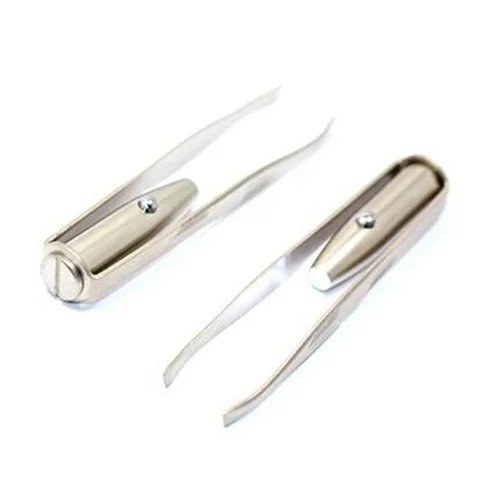 

Stainless Steel LED Light Eyelash Eyebrow Hair Removal Tweezer Make Up Tool