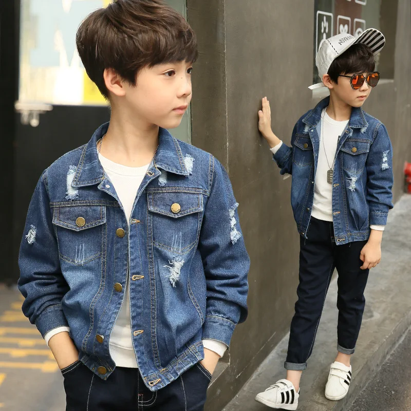 Autumn children clothing Fashion Denim Jacket For Boys Jean Coat