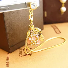 Корейская мода взрыв длинная цепь опал карманный телефон Пылезащитная заглушка разъем для наушников 3,5 мм отверстия для наушников телефона