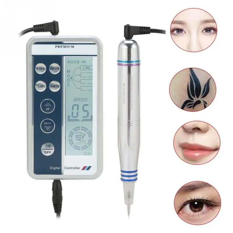 

Electric Digital Permanent Rotary Makeup Machine Kits Microblading Pen Gun Eyebrow Lip MTS Tattoo Makeup Pen + Cartridge Needles