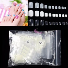 Pontas de unhas artificiais falsas de acrílico, pontas para unha com dedo do pé natural, decoração para arte de unha com 500 peças