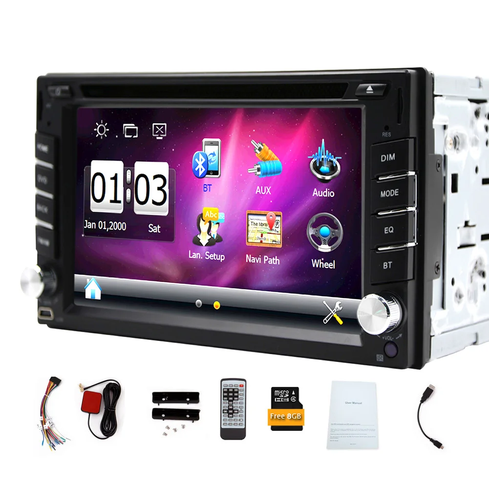 Cheap 6.2" Touch Screen Car Radio 2 Din 2din In Dash Auto audio CD DVD Player Stereo bluetooth USB SD GPS Rear View Camera autoradio 1