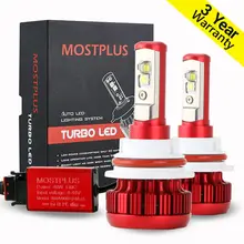 MOSTPLUS Led headlight kit 7600LM 60W H1 H3 H7 H8 H9 H10 H11 9005 9006+ 8000LM 80W H4 9007 H13 9004 Hi/lo beaK White Bulbs Pair