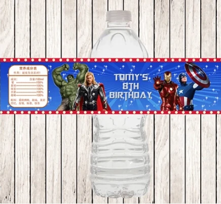10 X Personalized Avengers Iron Man Water Bottle Label Wedding Decoration Wedding Supplies Event & Party Supplies Free Shipping