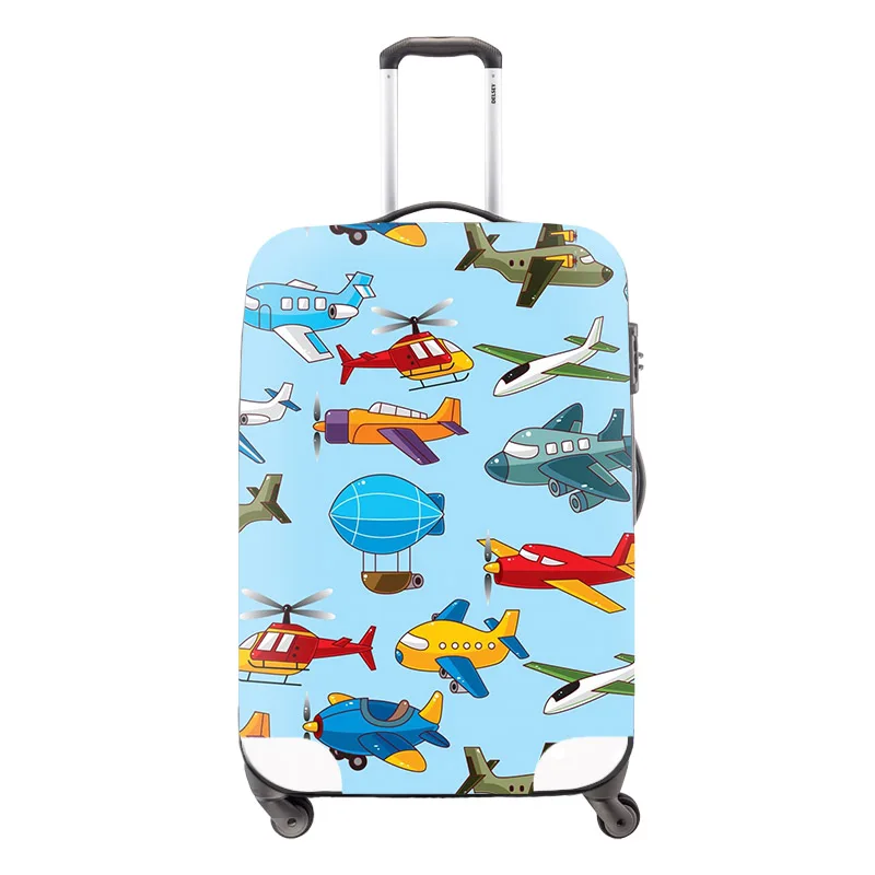 Милый мультфильм самолет багаж защитный чехол для 18-30 дюймов Дорожный чемодан модные аксессуары для путешествий водонепроницаемый чехол для багажа - Цвет: Бежевый