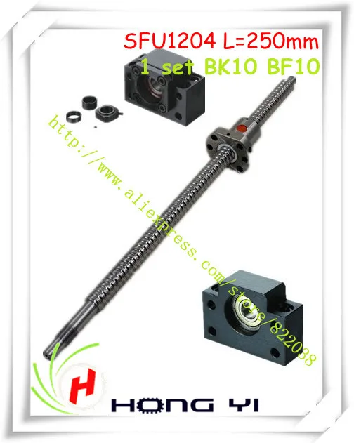 

1pcs Ball screw SFU1204 L=250mm + 1pcs Ballnut + 1 set BK10 BF10 Support CNC