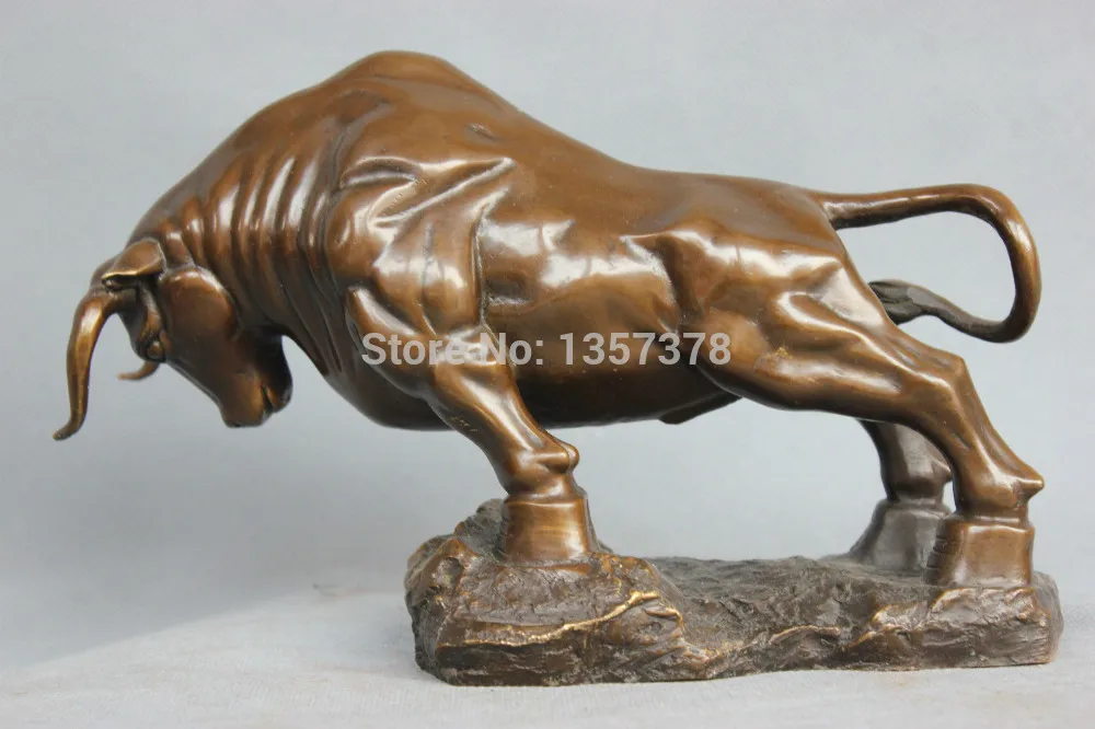 

shitou 00460 9'' China Folk Pure Bronze Bull Ox Fighting Statue discount 30% (C0324)