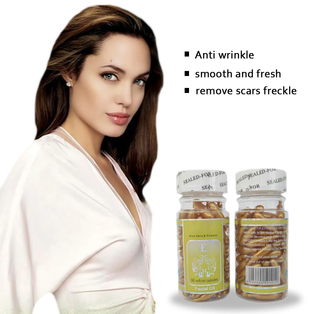 

90pcs/bottle Vitamin E essence anti aging serum spot acne removing whitening essence ve facial capsules freckle facial capsule