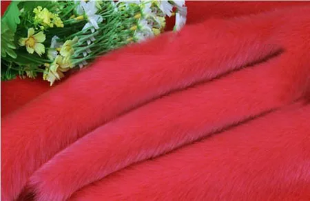 Ткань из искусственного меха 180x50 см, 1 шт., 20 цветов, мягкая плюшевая ткань из искусственного меха с кроликом, материал для шитья, домашняя одежда/воротник, одежда из меха - Цвет: watermelon red