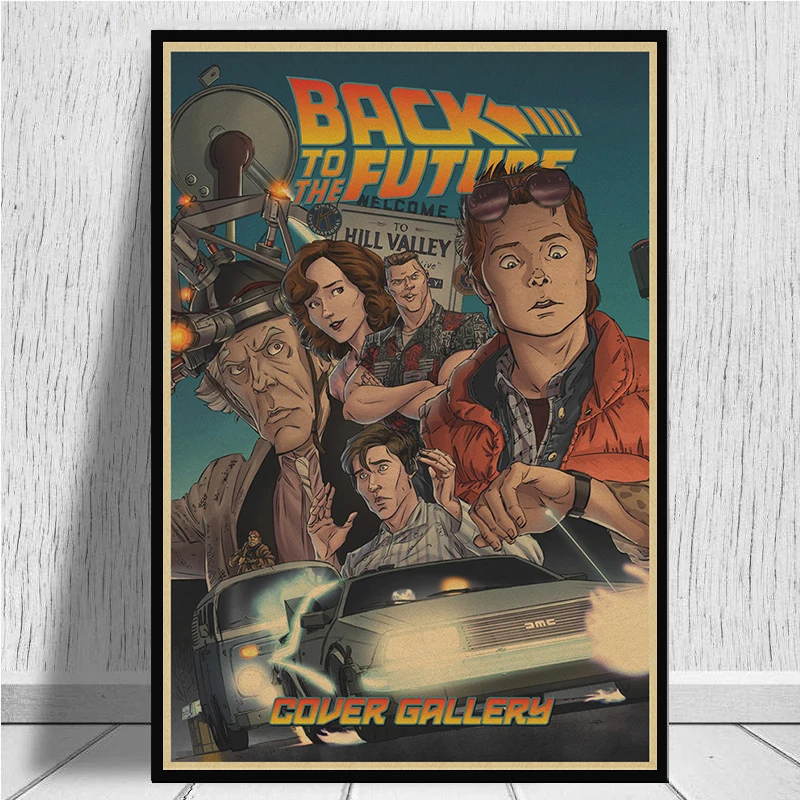 Classic Sci-fi Movie Back to The Future Retro Kraft Poster Wall Sticker Home Bar Art Posters Decor