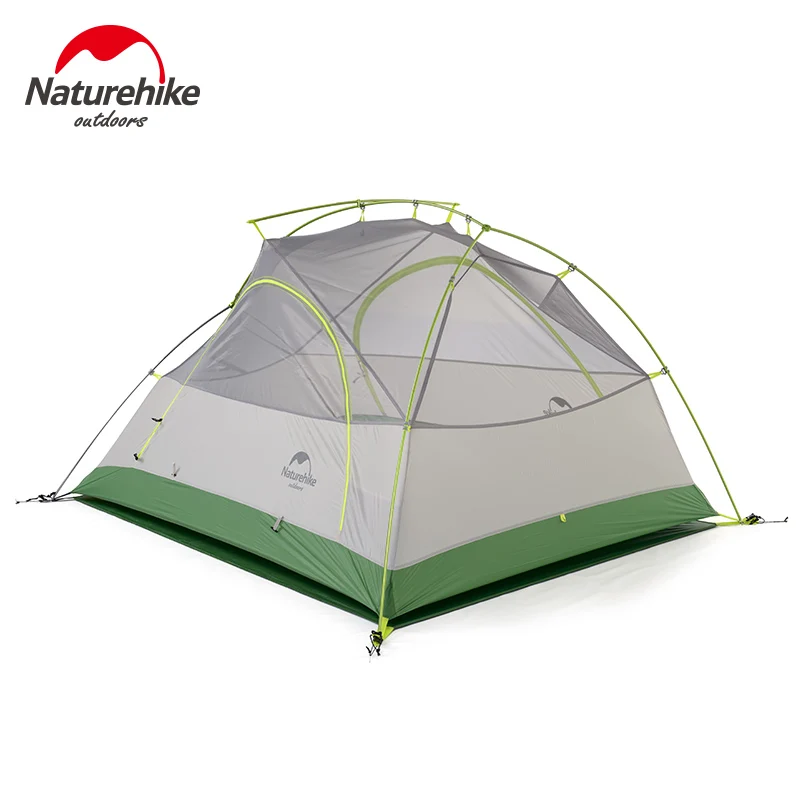 Kaufen Naturehike 2 Person Camping Zelt Ultraleicht 20D Silikon Stoff Doppel schicht Outdoor Rucksack Wandern 2 Mann Zelte