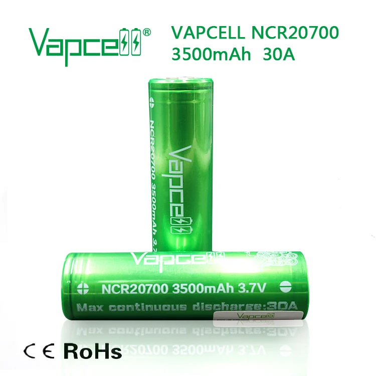 2 шт. vapcell NCR20700 мод 3500 мАч 20700 Батарея разрядка 30 А высокий слив перезаряжаемая