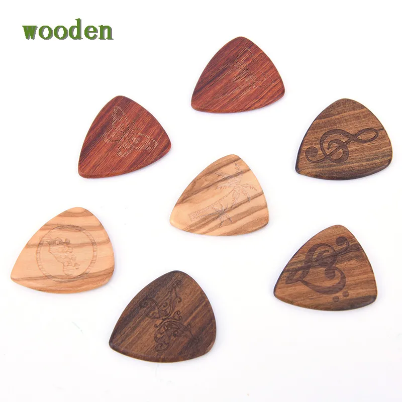 

Guitar Picks Plectrum Solid Wood Fingerpicks High-end 0.46mm Guitarra Picks For Musical Instrument Accessories 3cm x 2.5cm