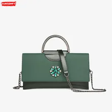 Бросился роскошные бриллианты женская сумка большой ёмкость женский цепи пояса из натуральной кожи со стразами мини сумки