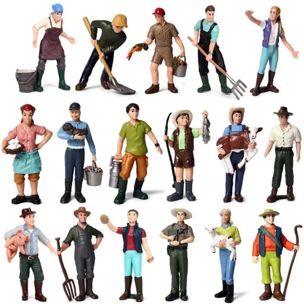

Child Simulation Plastic Doll Toy Set Simulation Farm Figure for Decoration