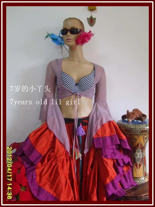 

Transparent thin belly dance Chest flare Blouse Top CV04