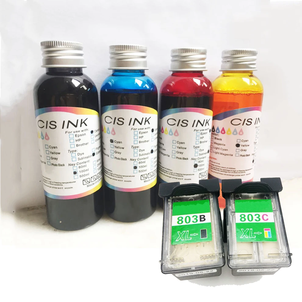 

Vilaxh 400ml Universal Edible Ink + Empty Edible Ink Cartridge printing for Chocolate coffee Food For Canon Cake Inkjet Printer