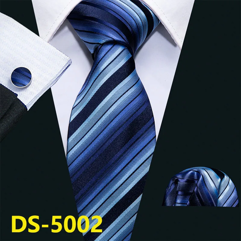 DS-5002 Мужской галстук, золотой, темно-синий, в полоску, шелк, галстук Barry. Wang, 3,4 дюймов, жаккардовые, вечерние, свадебные, тканые, модные, дизайнерские, галстук для мужчин, DS-5032 - Цвет: DS-5002