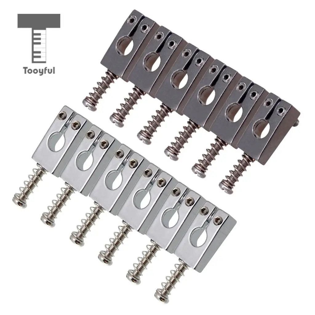 Tooyful 6pcs Guitar Rollers Saddle Bridge String Saddles for Electric Guitar -Black